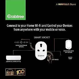 Crabtree Havells 16A WiFi Smart Plug - ACST161603 10 Havells Crabtree 16A WiFi Smart Plug - 03