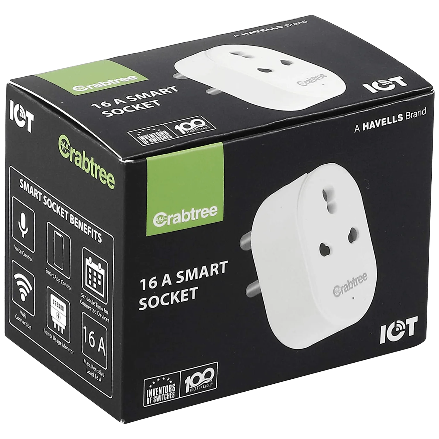 Havells Crabtree 16A WiFi Smart Plug packing