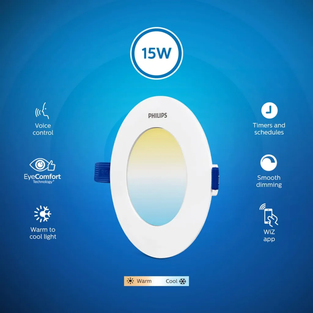 Philips Smart Downlighter WiZ Connected LED Light 15W Round