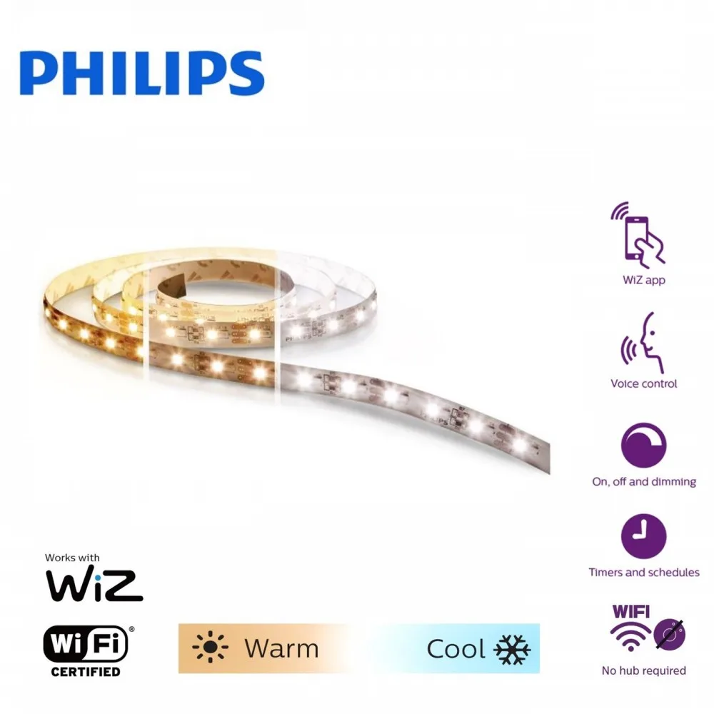 Philips Smart WiZ WIFI LED TW Strip with Driver and Controller - 5Meter 25W 120 LEDs/meter