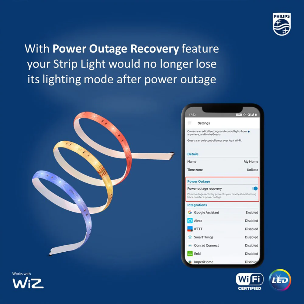 Philips Smart WiZ WIFI LED TW Strip with Driver and Controller - Power Outage Recovery