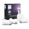 Philips Hue Starter Kit – 3 E27 WCA Smart Bulbs (White and Color Ambiance) + Hue Bridge