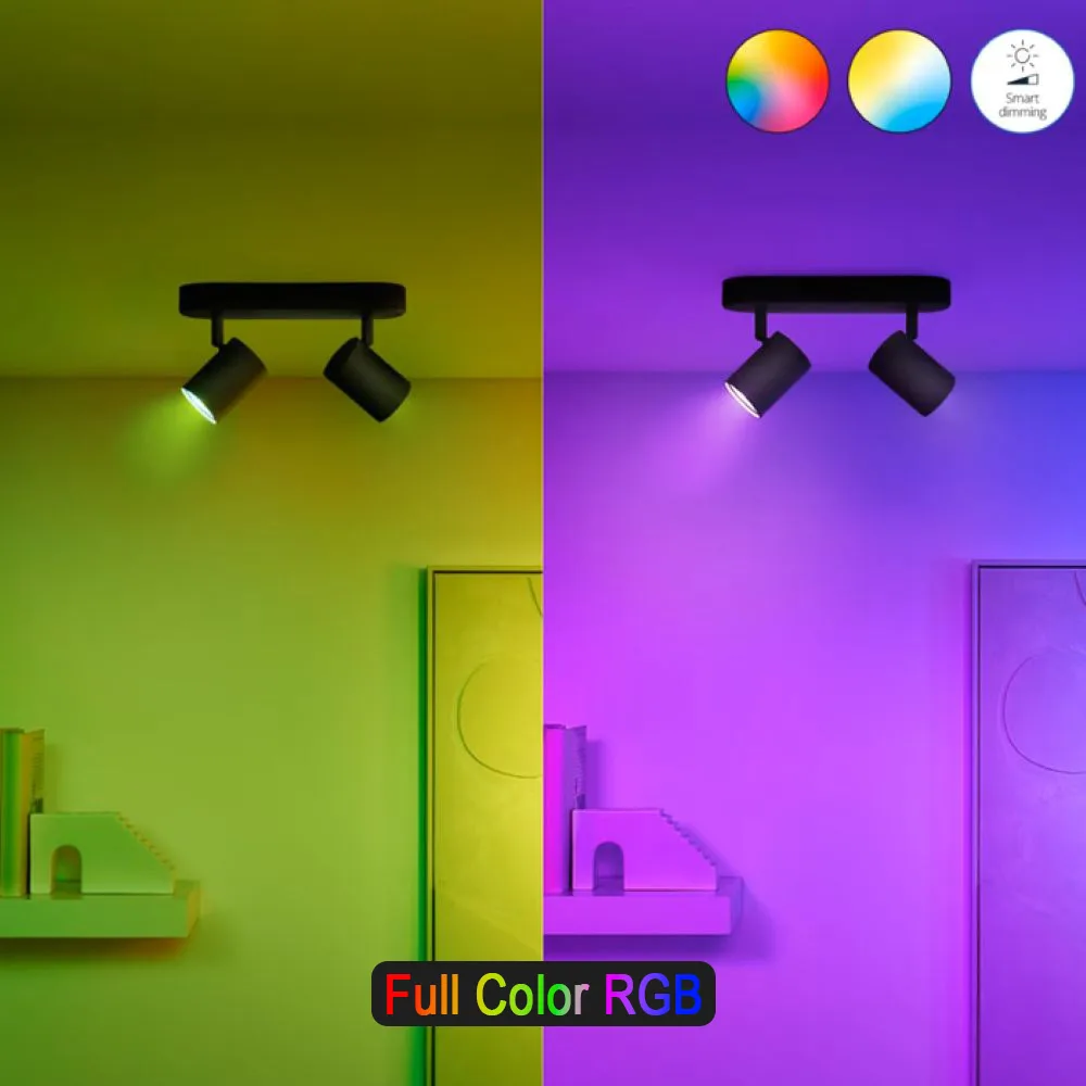 Philips WiZ GU10 RGB Spot LED | 4.7W PAR16 Full Color Wi-Fi Smart Bulb (16M Colors + Tunable White + Dimmable)