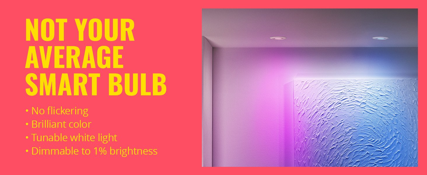 Philips WiZ GU10 RGB Spot LED | 4.7W PAR16 Full Color Wi-Fi Smart Bulb (16M Colors + Tunable White + Dimmable)