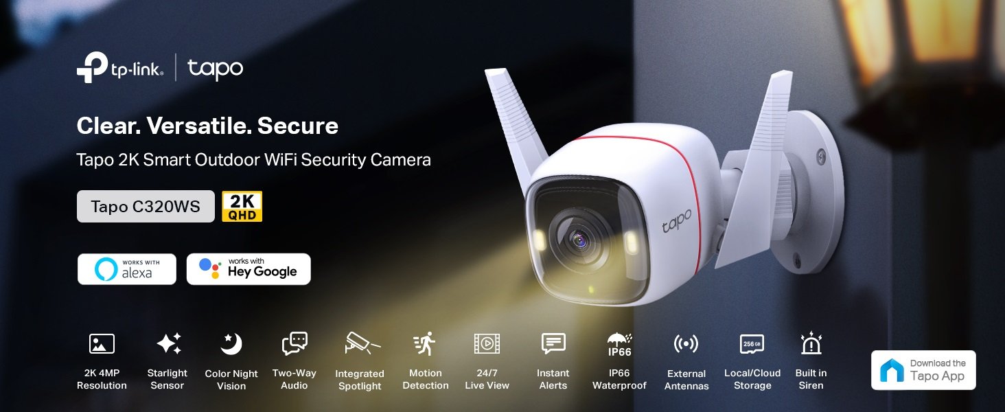 TP Link Tapo C320WS 4MP Outdoor Security WIFI Camera