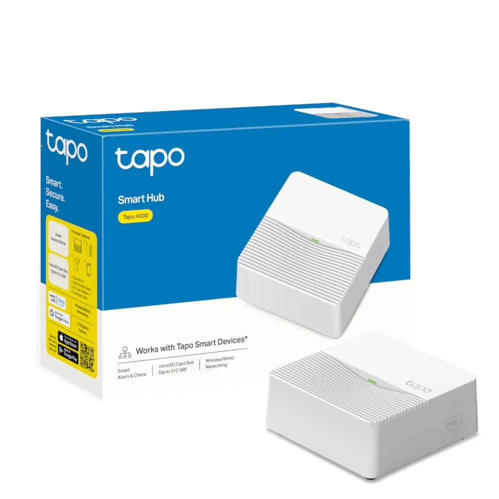 TP-Link Tapo H200 Smart Hub | Connect Up To 64 IoT Devices + 4 Cameras | Smart Alarm and Doorbell