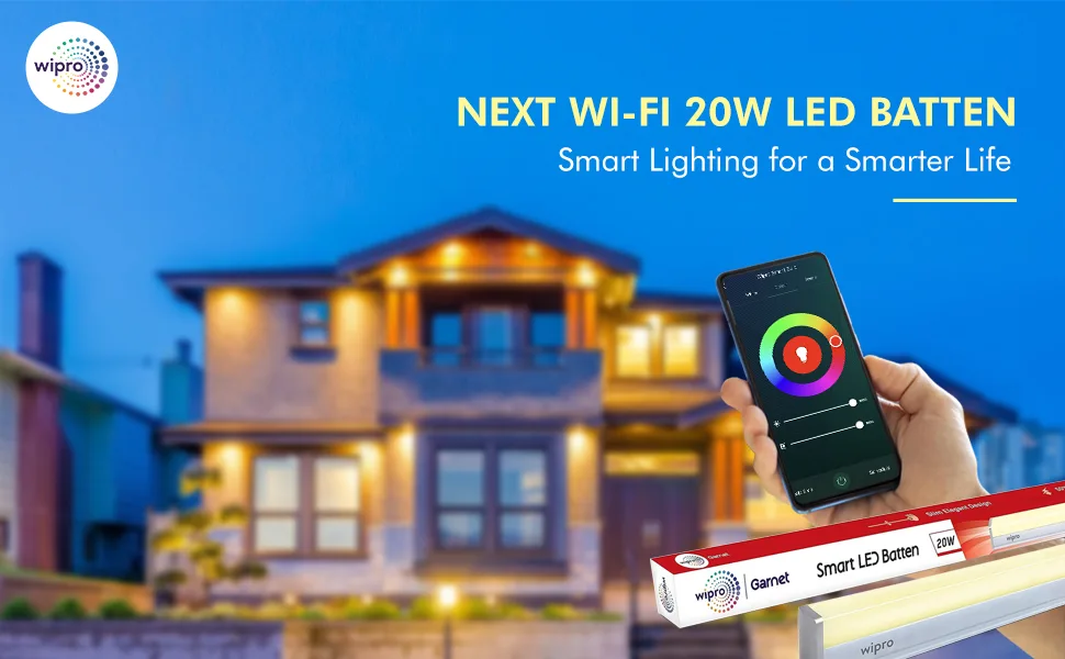 Wipro Smart LED Tube Light CCT 20W - WiFi Tunable White 4 feet Batten