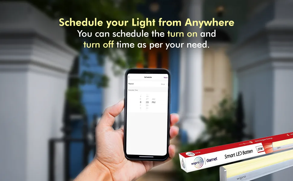 Wipro Smart LED Tube Light CCT 20W - WiFi Tunable White 4 feet Batten