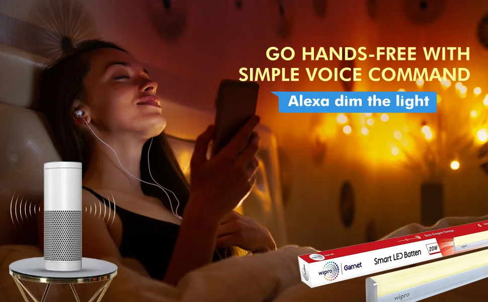 Wipro Smart LED Tube Light CCT 20W - WiFi Tunable White 4 feet Batten