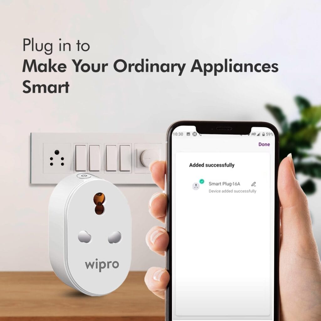 Wipro WiFi Smart Plug 10A/16A With Energy Monitoring