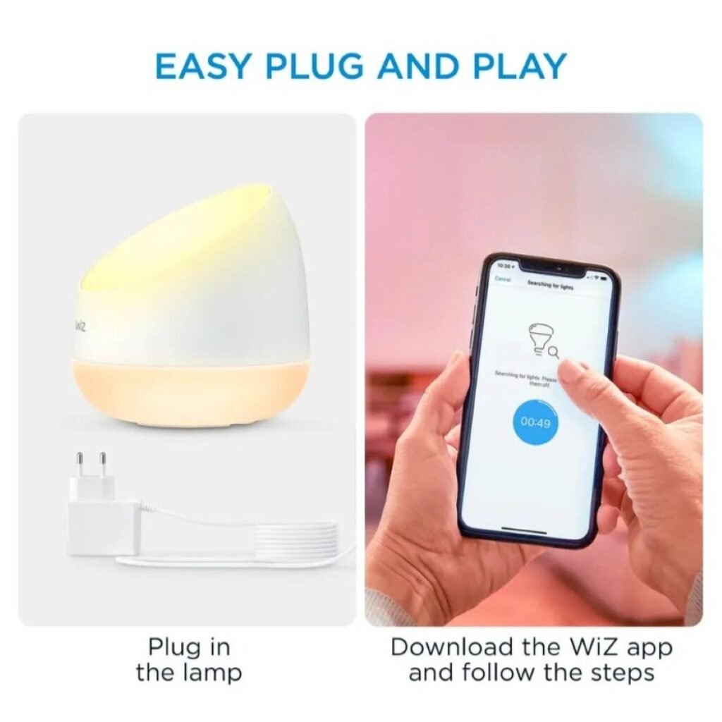 PHILIPS WiZ Squire Desk Lamp Smart Dual-Zone Multi Color Wi-Fi Enabled RGB LED Table Lamp