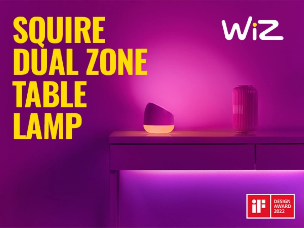 PHILIPS WiZ Squire Desk Lamp Smart Dual-Zone Multi Color Wi-Fi Enabled RGB LED Table Lamp