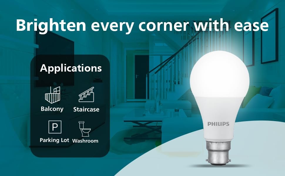 Philips Motion Sensing LED Bulb B22 Crystal White 6500K