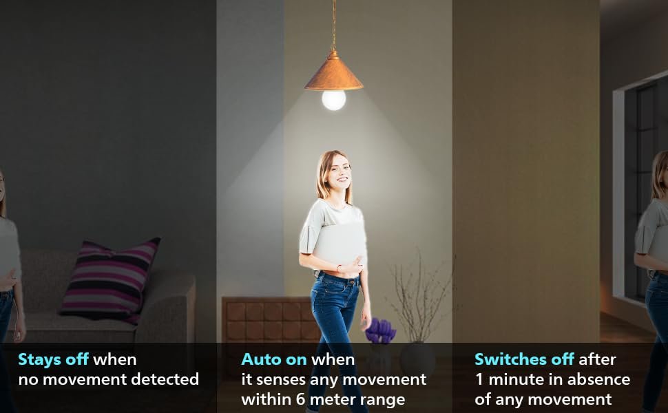 Philips Motion Sensing LED Bulb B22 Crystal White 6500K