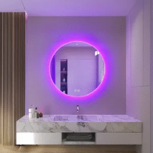 Philips Smart Wi-Fi Mirror Round with WiZ RGB Lighting | 18W, 540lm, Multicolor Wi-Fi Enabled Lighted Mirror