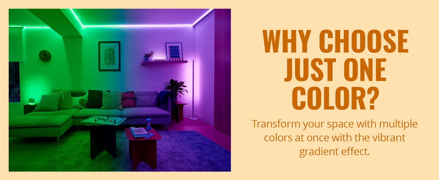 Philips WiZ Gradient Floor Lamp | Smart WiFi Multicolor Segmented RGBIC LED Corner Pole Light