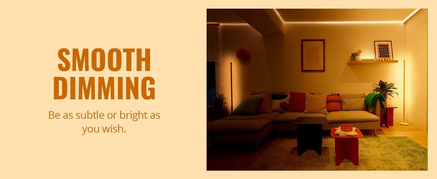 Philips WiZ Gradient Floor Lamp | Smart WiFi Multicolor Segmented RGBIC LED Corner Pole Light