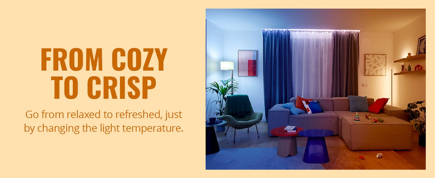 Philips WiZ Gradient Floor Lamp | Smart WiFi Multicolor Segmented RGBIC LED Corner Pole Light
