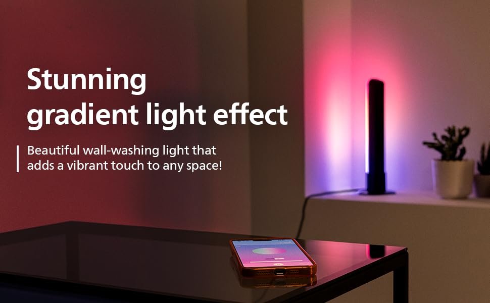 Philips WiZ Gradient Light Bars | Smart WiFi RGBIC LED Bar Lights (2 Bars)