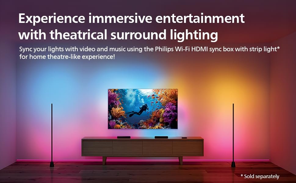 Philips WiZ Gradient Light Bars | Smart WiFi RGBIC LED Bar Lights (2 Bars)