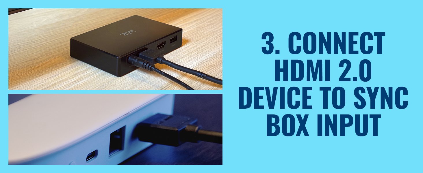 Philips WiZ HDMI Sync Box with TV Backlight LED Strip - WiFi Video Syncing Light