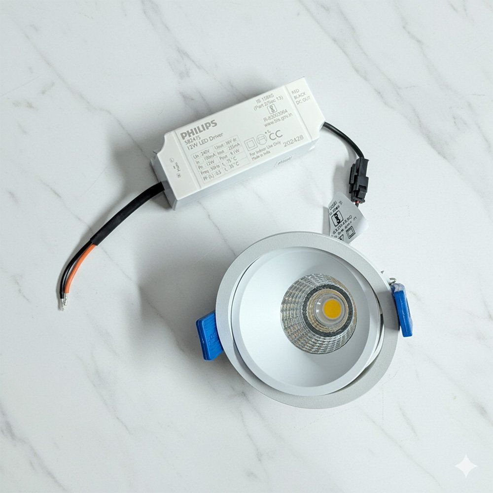 Philips WIFI Tiltable COB Pro Dimmable Spotlight 12W, WW/NW, 1020lm | WiZ Tilt LED COB Light 8 Philips WIFI Tiltable COB Pro Dimmable Spotlight 12W | WW/NW 1020lm WiZ Tilt LED COB Light