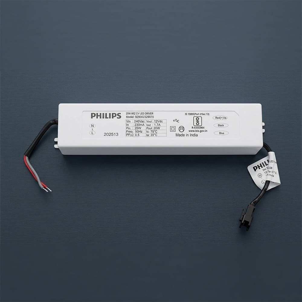 Philips WiZ TW LED Strip Driver 25W (WA) – Smart WiFi Controller for Philips White Ambience 120 LEDs/m Strips (Tunable White + Dimmable) | TW Profile Light Driver