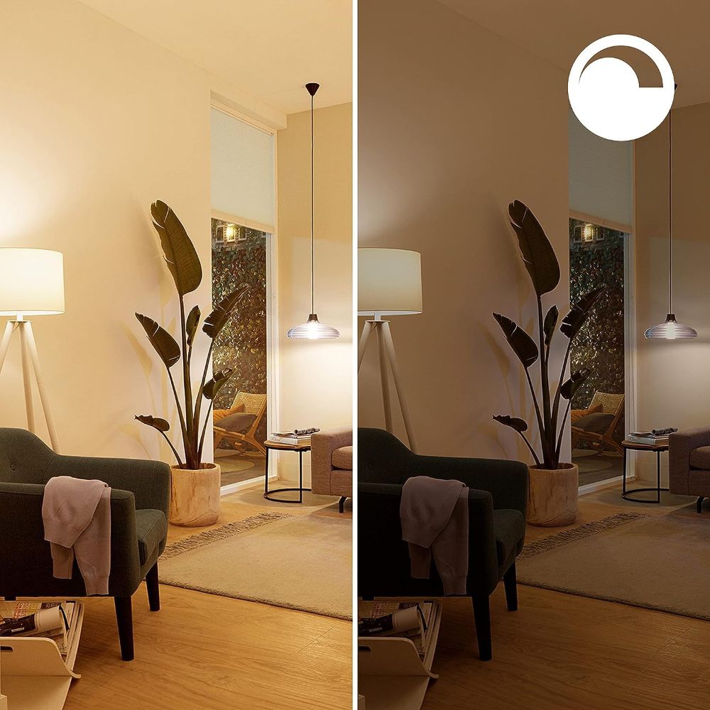 Philips Wi-Fi Filament Amber Glass Bulb A60 - 7W, E27, Vintage Edison Style Smart LED, Tunable White, Dimmable (WiZ Connected) 15 Philips Wi-Fi Filament Amber Glass Bulb - 7W, E27, Vintage Edison Style Smart LED Globe Light, Tunable White, Dimmable (WiZ Connected Retro Decorative Light)