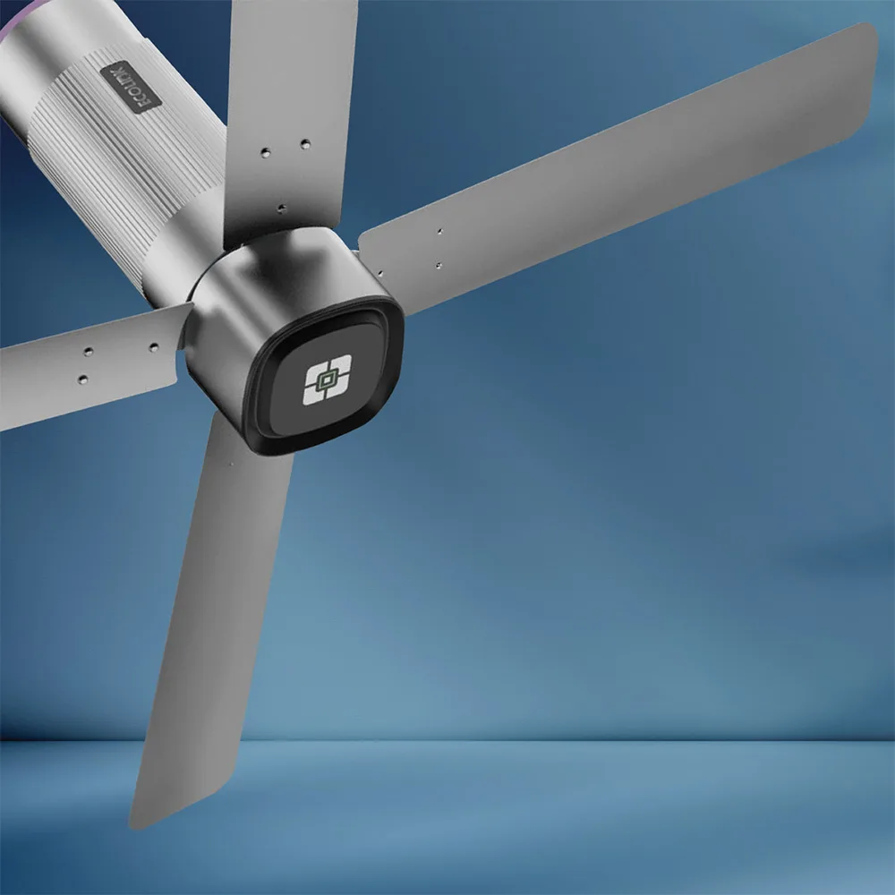 Ecolink AiroQuad Smart BLDC Ceiling Fan | WiFi + RF Remote | 1200mm, 35W, 230CMM, 370RPM | Philips WiZ Connected - Titanium Grey