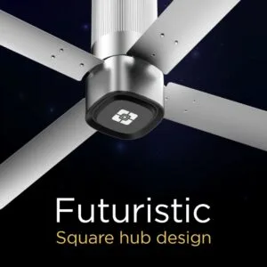 Ecolink AiroQuad Smart BLDC Ceiling Fan | WiFi + RF Remote | 1200mm, 35W, 230CMM, 370RPM | Philips WiZ Connected - Futuristic Square Hub Design