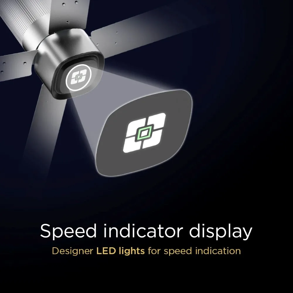 Ecolink AiroQuad Smart BLDC Ceiling Fan | WiFi + RF Remote | 1200mm, 35W, 230CMM, 370RPM | Philips WiZ Connected - Speed Indicator Display