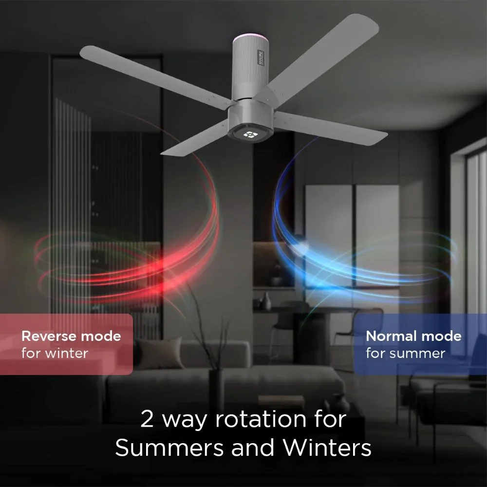 Ecolink AiroQuad Smart BLDC Ceiling Fan | WiFi + RF Remote | 1200mm, 35W, 230CMM, 370RPM | Philips WiZ Connected