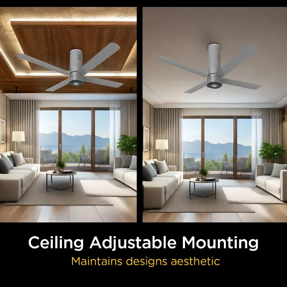 Ecolink AiroQuad Smart BLDC Ceiling Fan | WiFi + RF Remote | 1200mm, 35W, 230CMM, 370RPM | Philips WiZ Connected