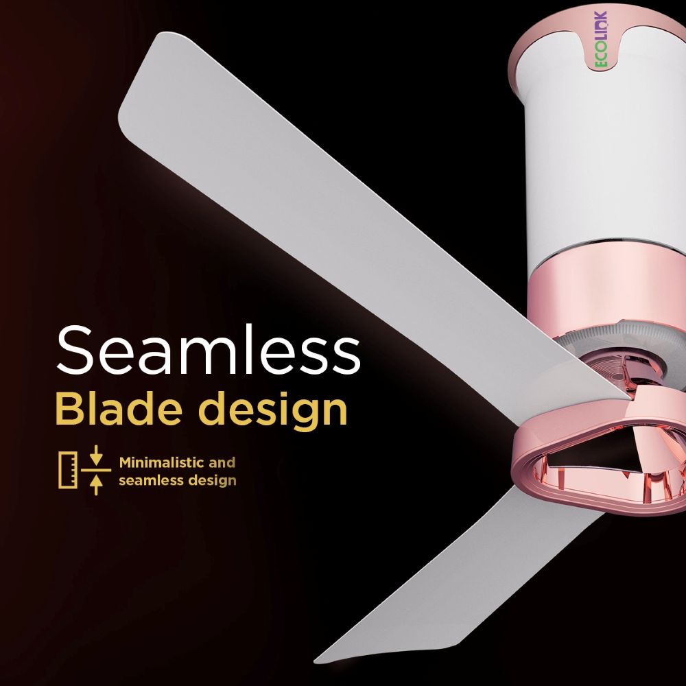 Ecolink AiroElevate Smart BLDC Ceiling Fan | WiFi + RF Remote | 1200mm, 35W, 230CMM, 370RPM | Philips WiZ Connected | App & Voice Control 27 Ecolink AiroElevate Smart BLDC Ceiling Fan | WiFi + RF Remote | 1200mm, 35W, 230CMM, 370RPM | Philips WiZ Connected - Silk White - Rose Gold