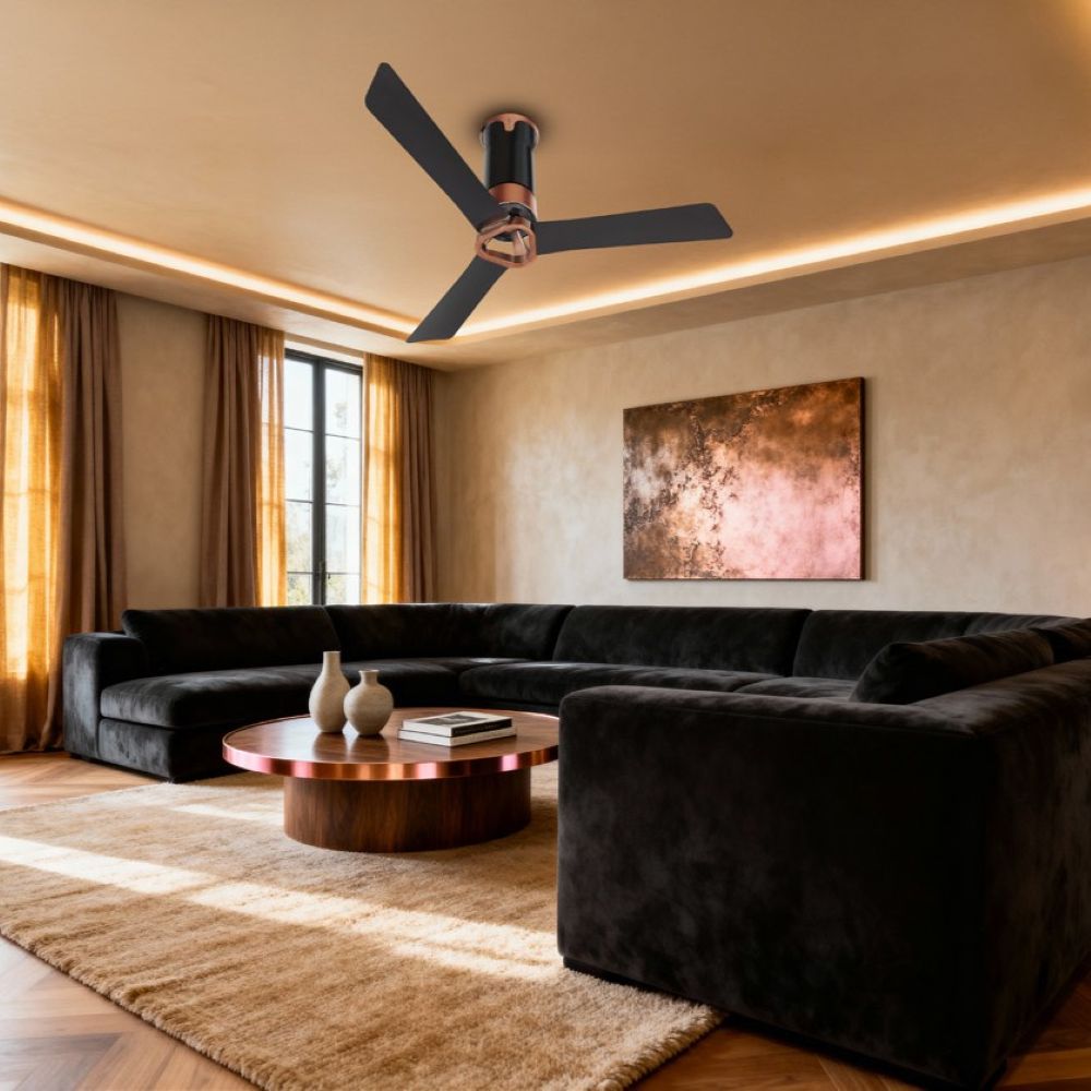 Ecolink AiroElevate Smart BLDC Ceiling Fan | WiFi + RF Remote | 1200mm, 35W, 230CMM, 370RPM | Philips WiZ Connected | App & Voice Control 17 Ecolink AiroElevate Smart BLDC Ceiling Fan | WiFi + RF Remote | 1200mm, 35W, 230CMM, 370RPM | Philips WiZ Connected - Espresso Brown - Copper