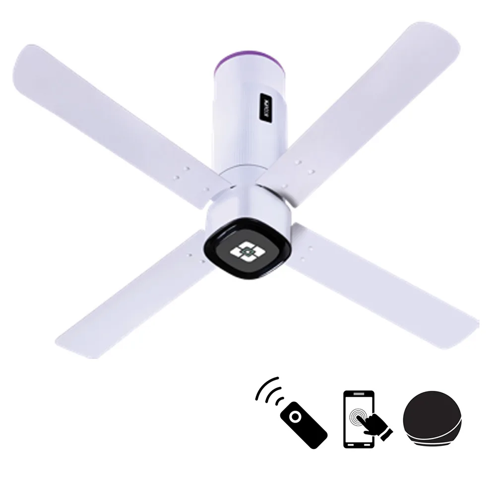 Ecolink AiroQuad Smart BLDC Ceiling Fan | WiFi + RF Remote | 1200mm, 35W, 230CMM, 370RPM | Philips WiZ Connected - Pearl White