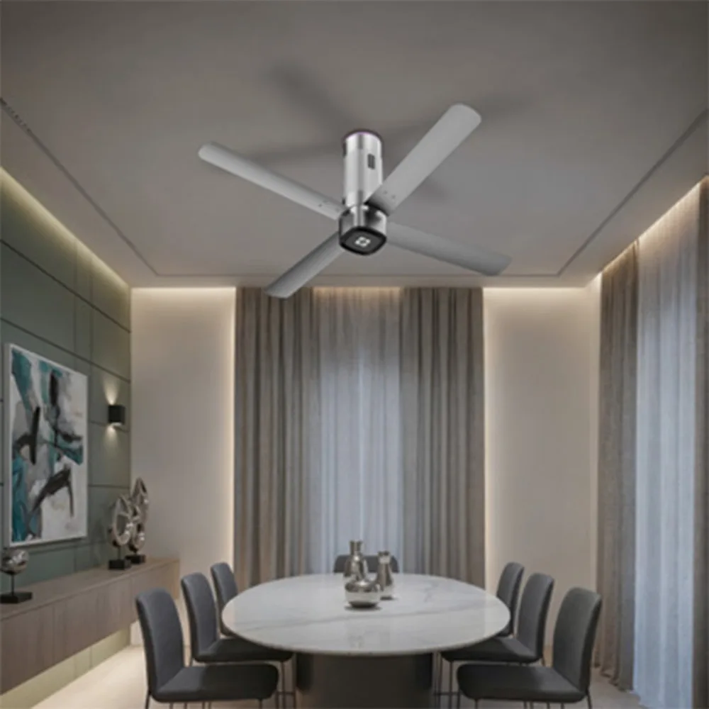 Ecolink AiroQuad Smart BLDC Ceiling Fan | WiFi + RF Remote | 1200mm, 35W, 230CMM, 370RPM | Philips WiZ Connected - Titanium Grey