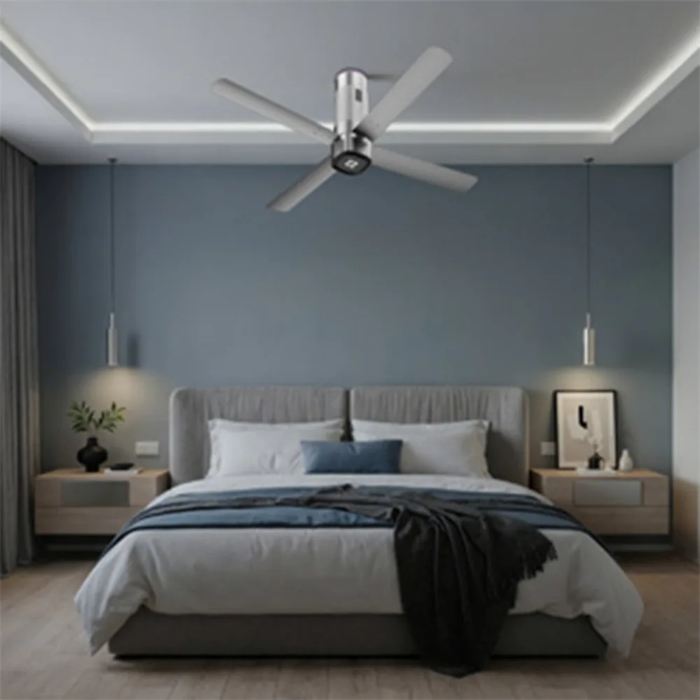 Ecolink AiroQuad Smart BLDC Ceiling Fan | WiFi + RF Remote | 1200mm, 35W, 230CMM, 370RPM | Philips WiZ Connected - Titanium Grey