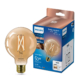 Philips WiFi Filament Globe Amber Glass Bulb G95 – 7W, E27, Decorative Edison Style Smart LED, Tunable White, Dimmable (WiZ Connected | Matter Supported)